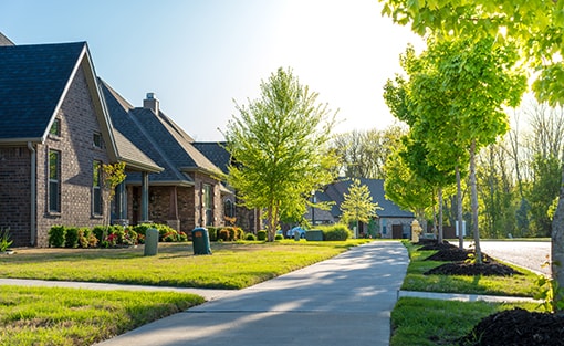 image of houses on a street